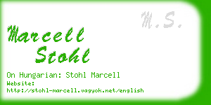 marcell stohl business card